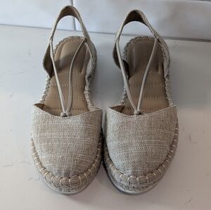 Kelly & Katie Cacie Women's Beige Tan Espadrille Sandals Size 8 Sling Back